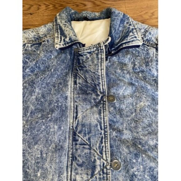 Vintage 80s IZZI Womens Acid Wash Denim Jacket Small Medium - Picture 2 of 8